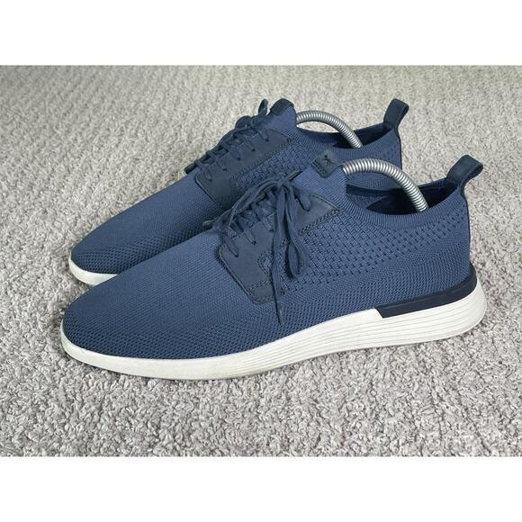 Wolf and Shepherd Swiftknit Derby Knit Mesh Stretch Navy Athleisure Mens 10